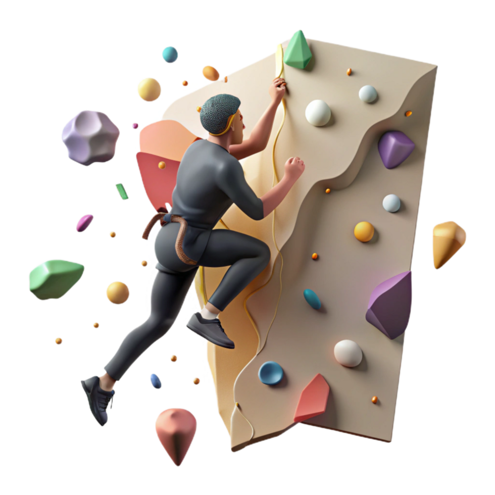 stunning artistic Person Climbing Rock Face Silhouette Cutout high resolution png