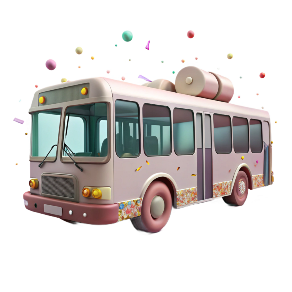 vibrant modern Public Transportation Bus Side View Cutout high quality png