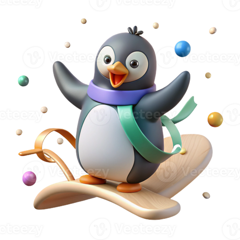 stunning modern Penguin Sliding Cutout Playful Movement png