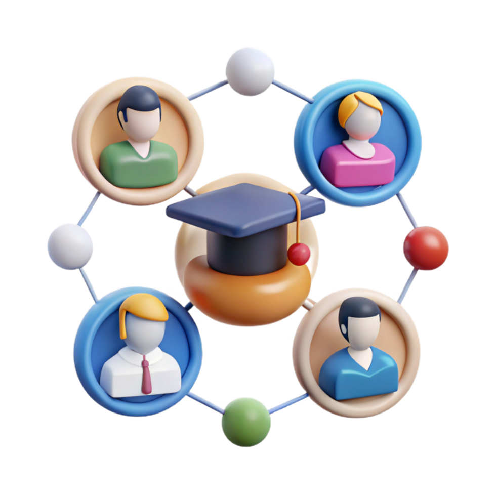 extraordinary contemporary Online Learning Community Icon People Connected by Network Transparent Background professional png