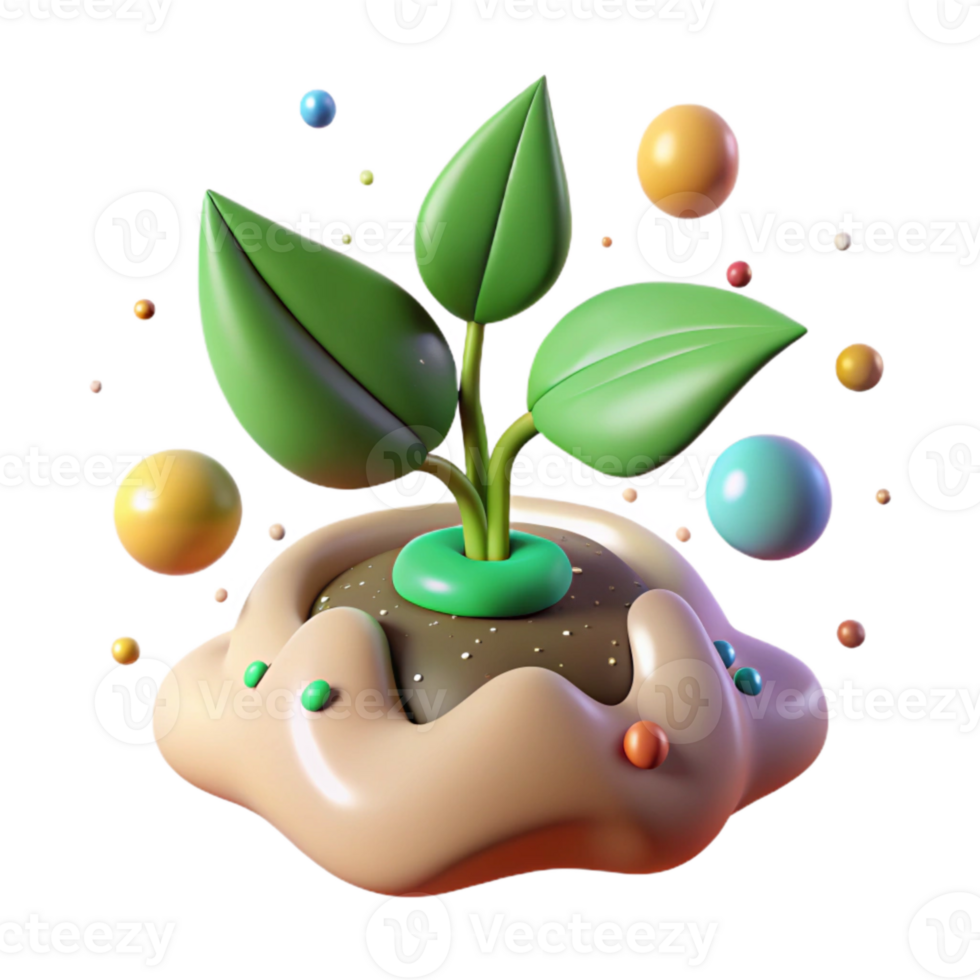 vibrant modern Green Leaf Sprout Growing From Soil Cutout high quality png