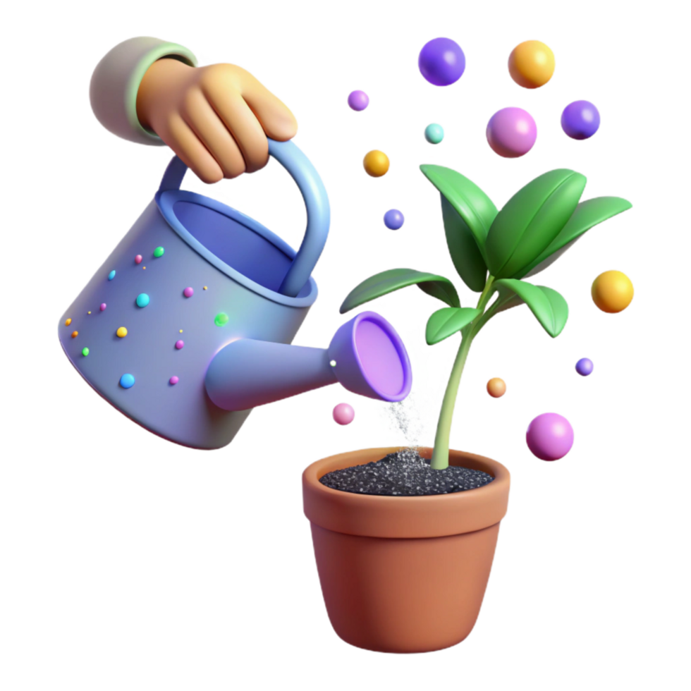 impressive minimalist Hand Watering Plant From Can Transparent Cutout premium png