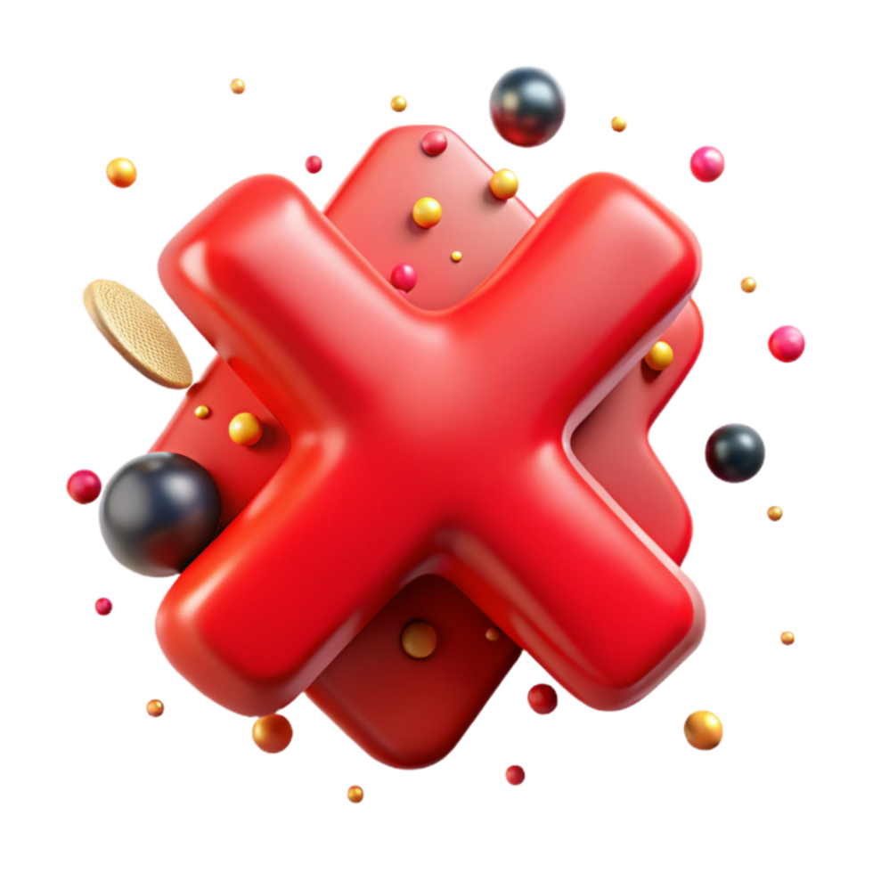 beautiful creative Red X on Oil Spill Cutout Element high resolution png