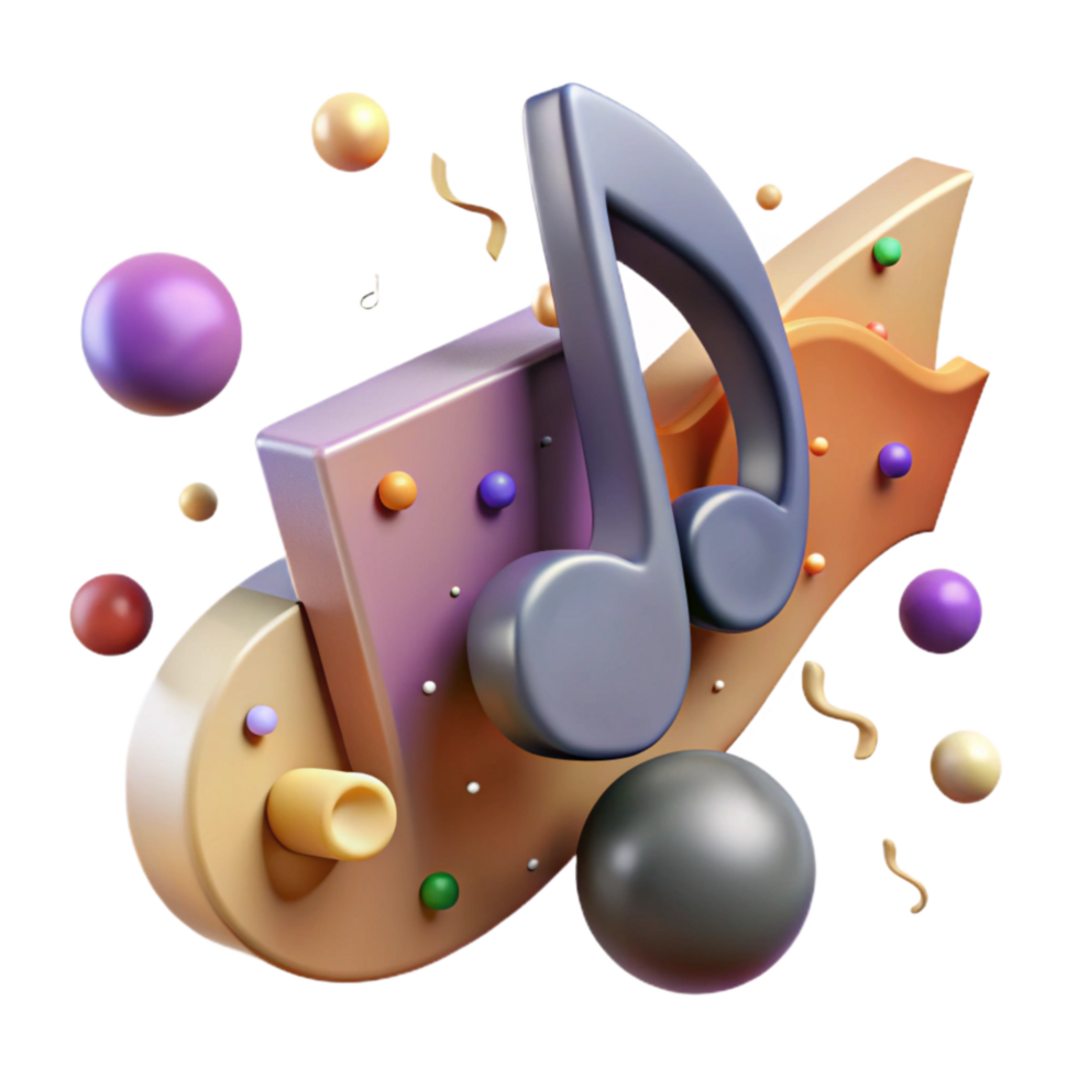 extraordinary modern Music Symbol Cutout with Rhythmic Notes exclusive png