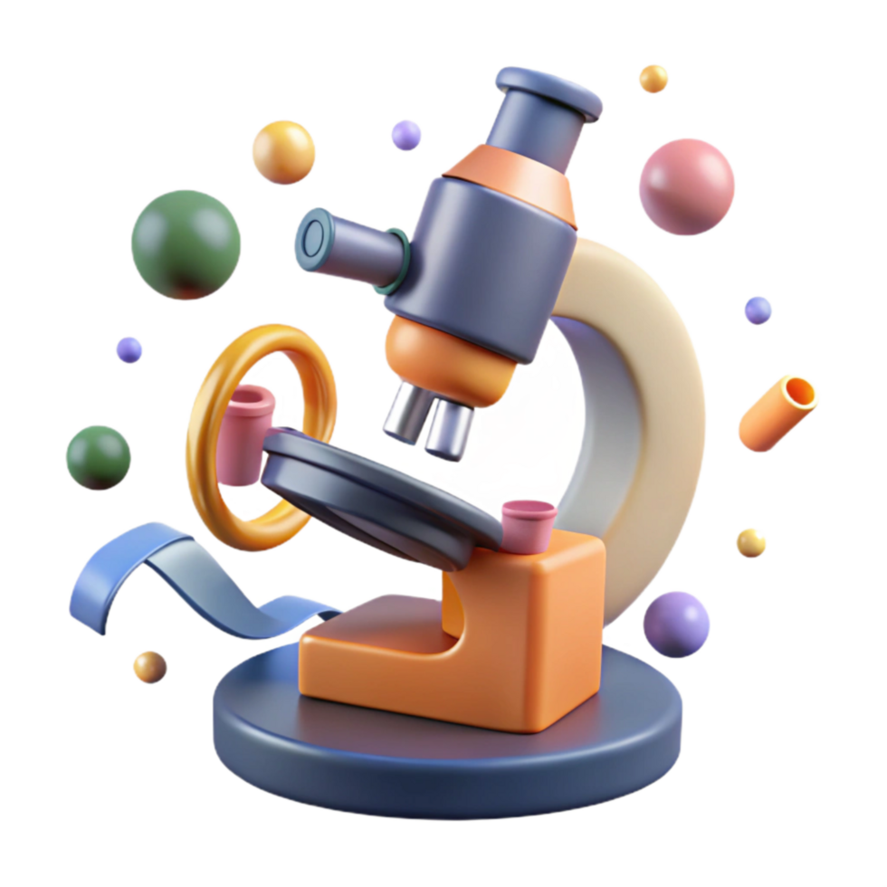 beautiful vintage Microscope Icon with Transparent Background authentic png