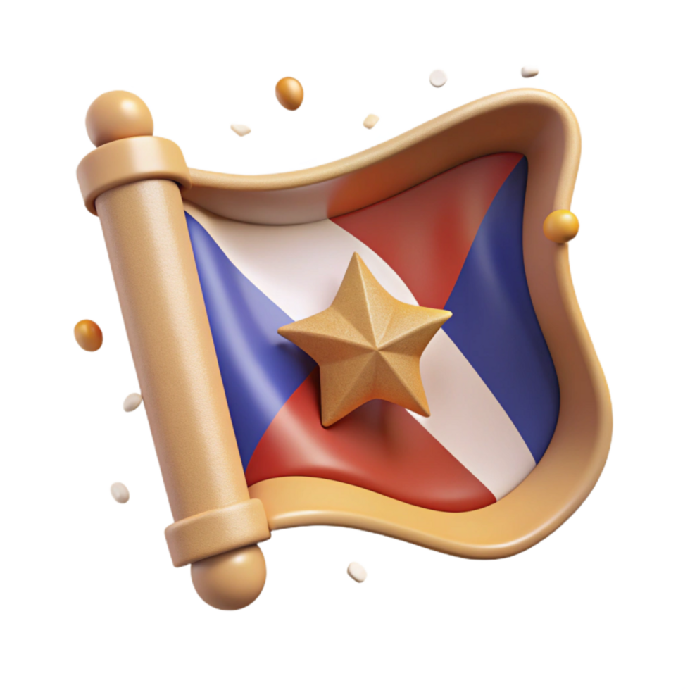 magnificent classic Historical Flag Icon Isolated with Realistic Texture high quality png
