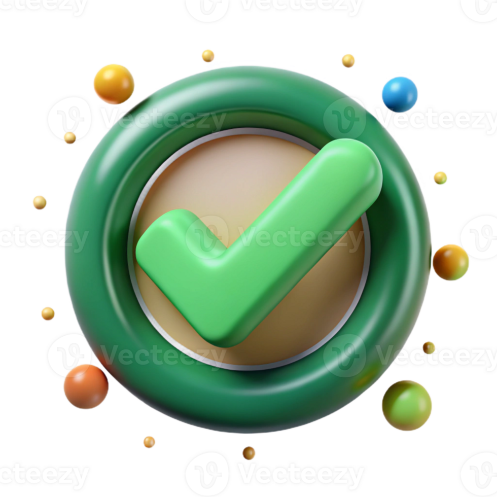 magnificent creative Green Checkmark in Circle Isolated Element high resolution png