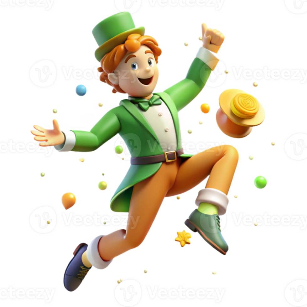 vibrant rustic Irish Step Dancer Mid Air Isolated Energetic Movement premium png
