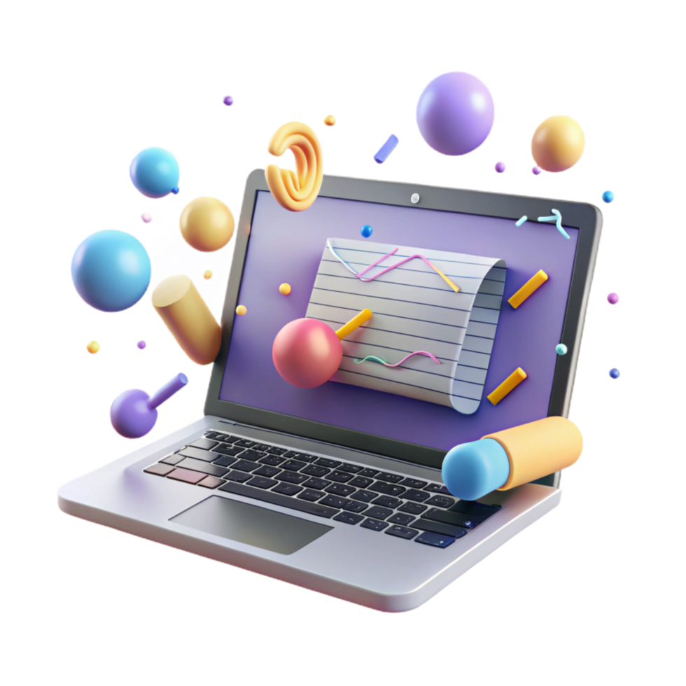 dramatic abstract Coding on Laptop Screen with Dark Background Isolated high quality png