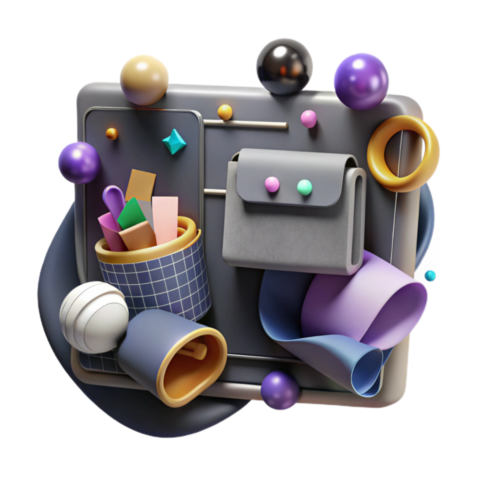 beautiful artistic Collaborative Online Workspace Interface Isolated high resolution png