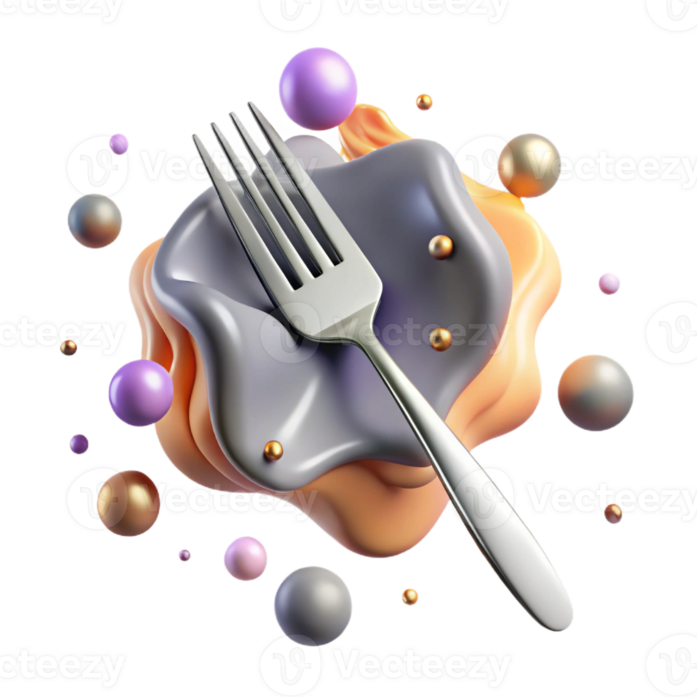 impressive abstract Modern Fork Stainless Steel Isolated premium png