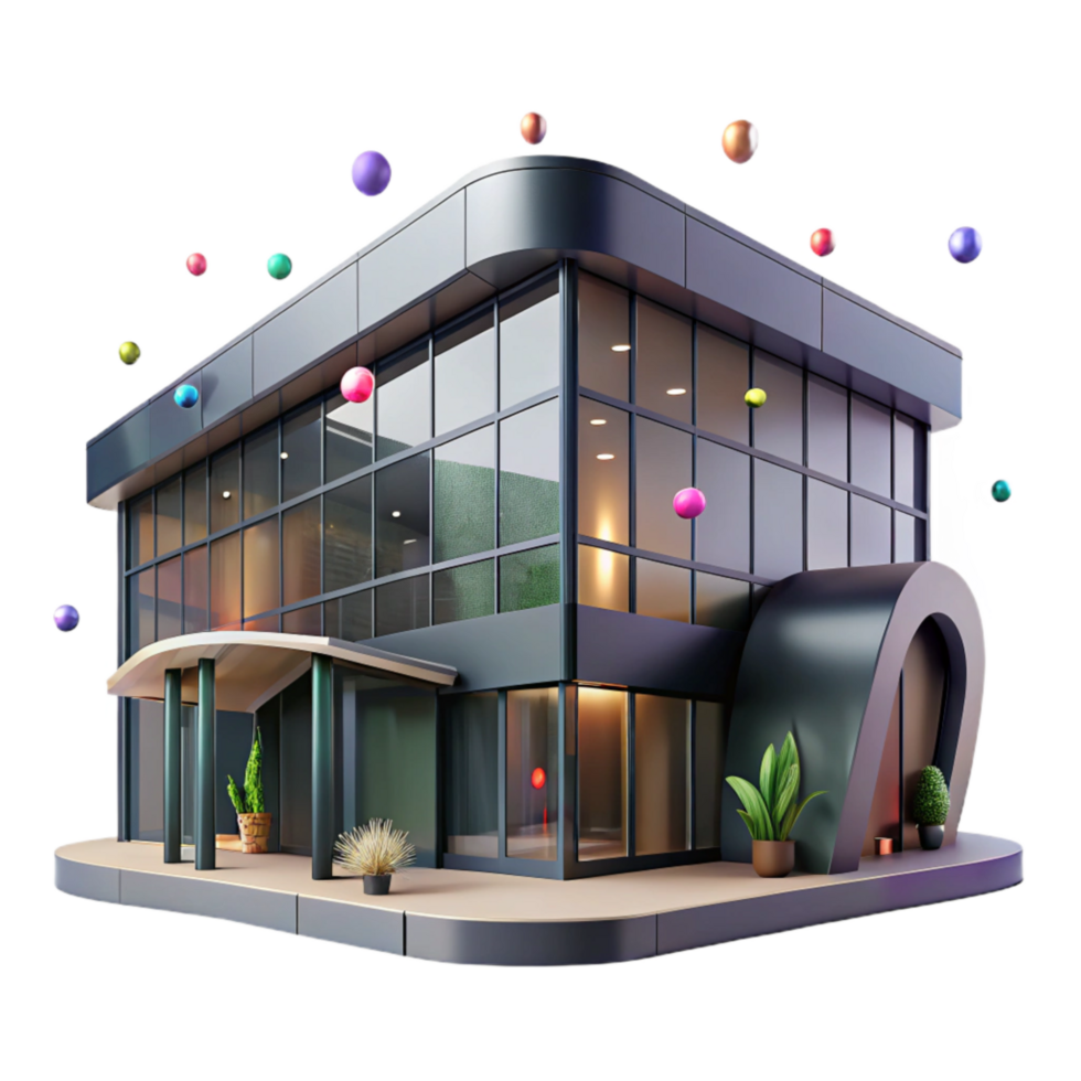 beautiful artistic Community Center Building Modern Architecture Isolated original png