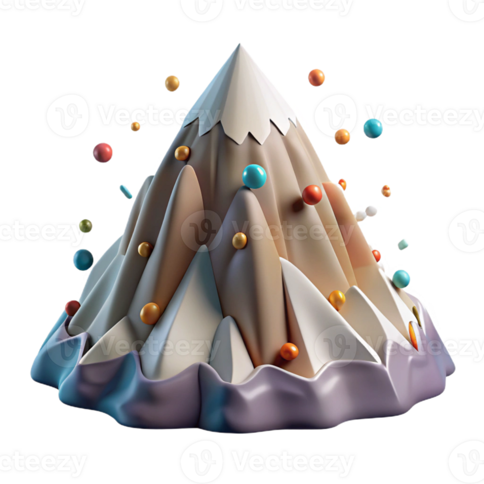 beautiful creative Majestic Mountain Peak Cutout on Transparent Background high quality png