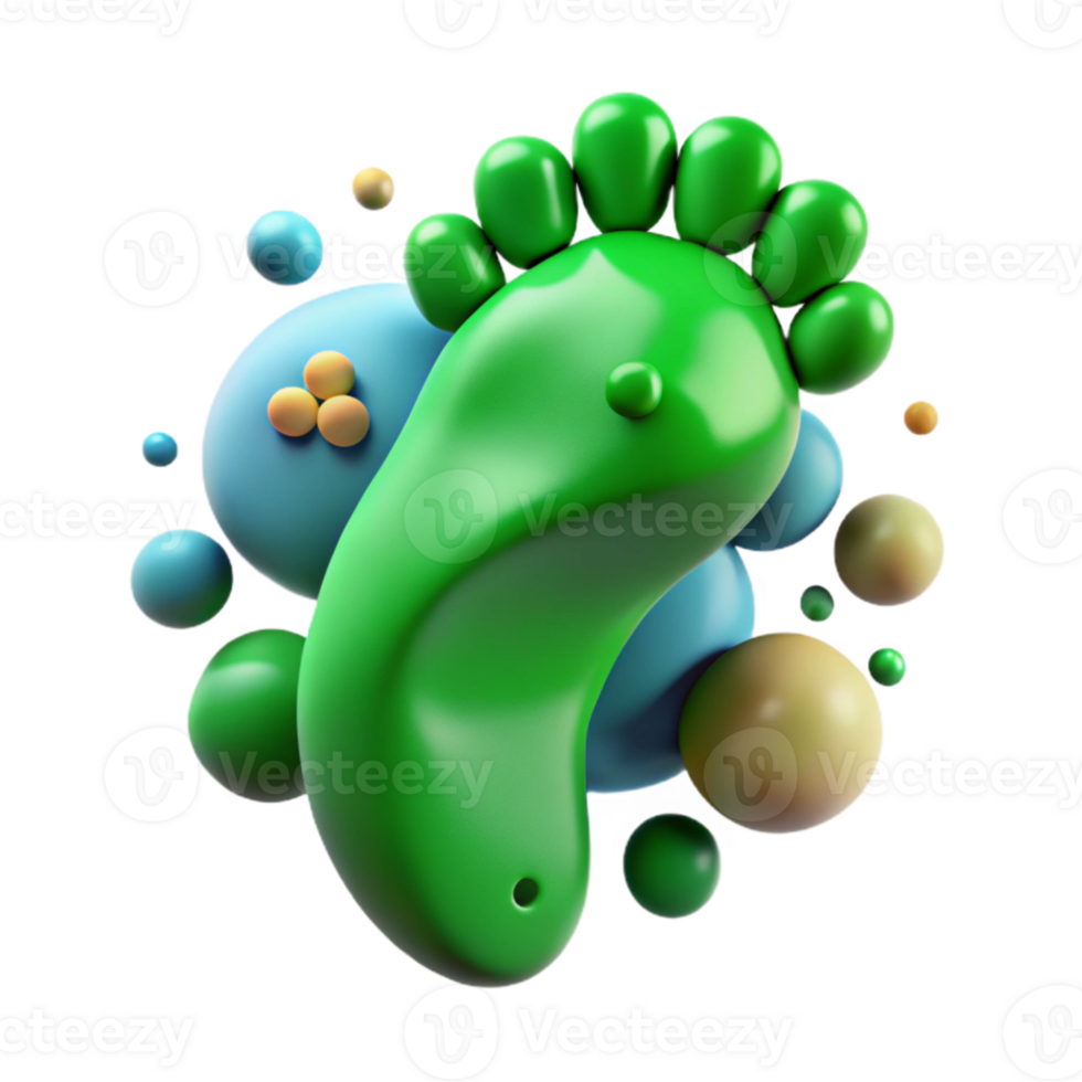 elegant minimalist Green Footprint Isolated Element premium png