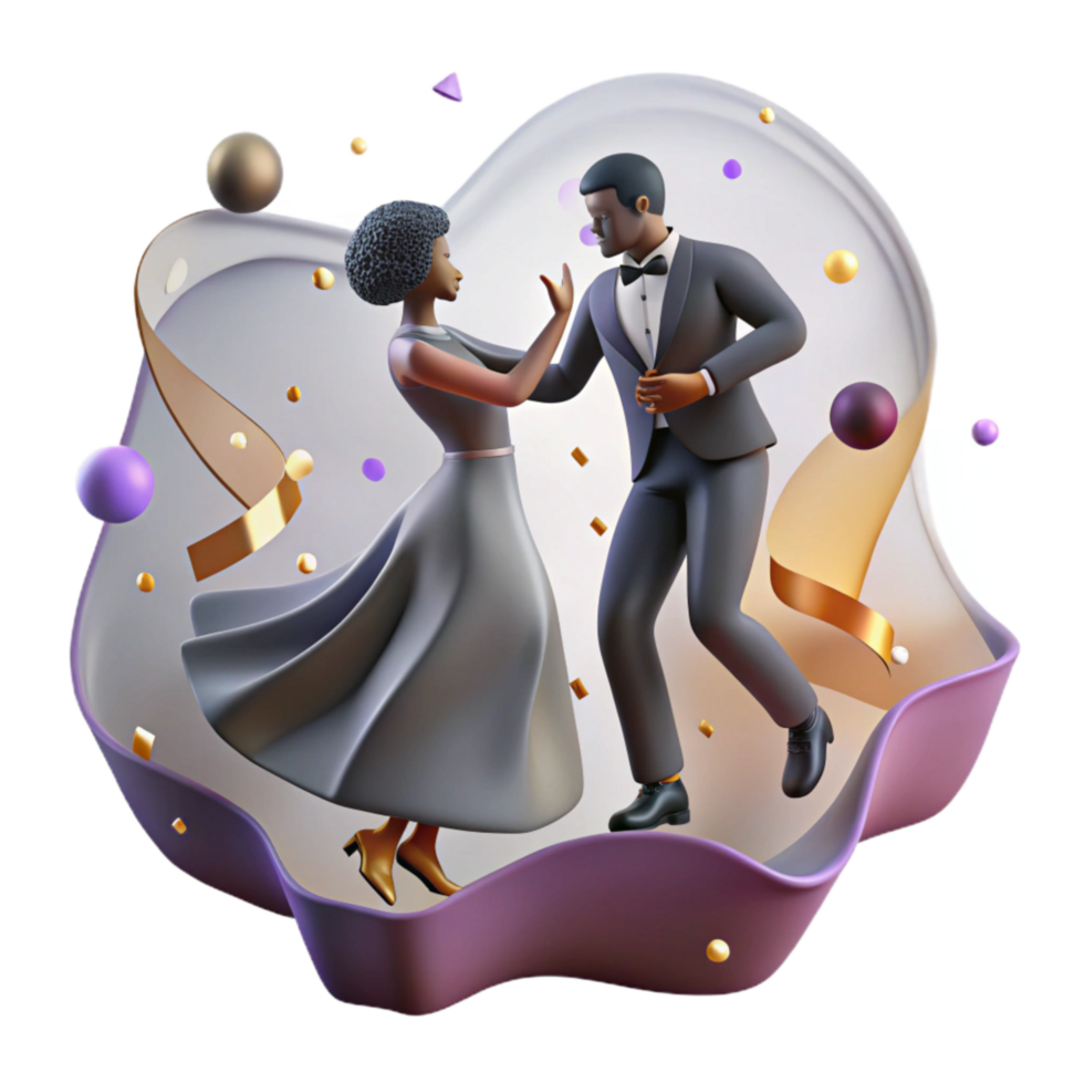 dramatic abstract Couple Dancing Ballroom Waltz Silhouette Transparent high quality png