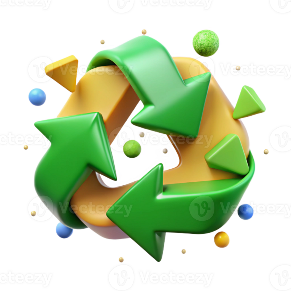 stunning rustic Recycling Symbol Green Arrows Isolated Element high resolution png