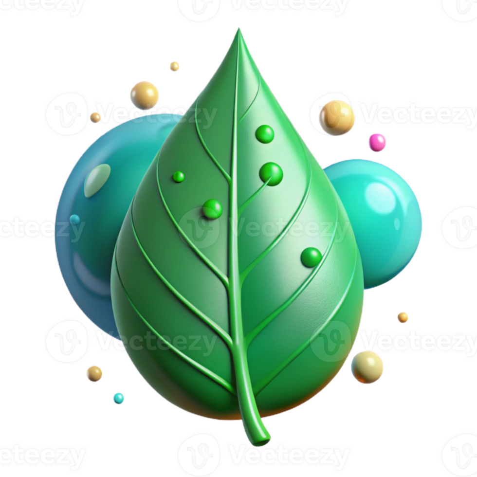 elegant rustic Green Leaf with Water Droplets Isolated on Transparent Background high resolution png
