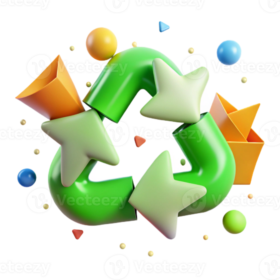 impressive modern Recycling Symbol Green Arrows Isolated Element high quality png