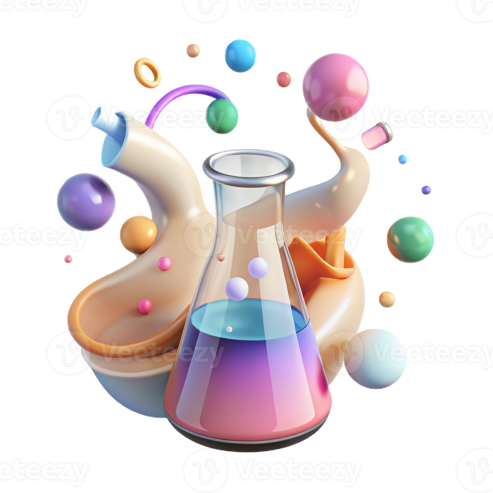 stunning classic Laboratory Beaker with Bubbling Liquid Transparent exclusive png