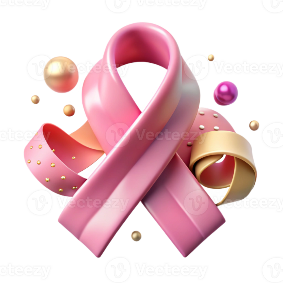 magnificent abstract Pink Ribbon Isolated with Subtle Gradient high quality png