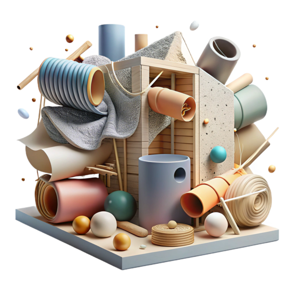 beautiful artistic Destroyed Home Rebuilding Efforts Isolated high resolution png