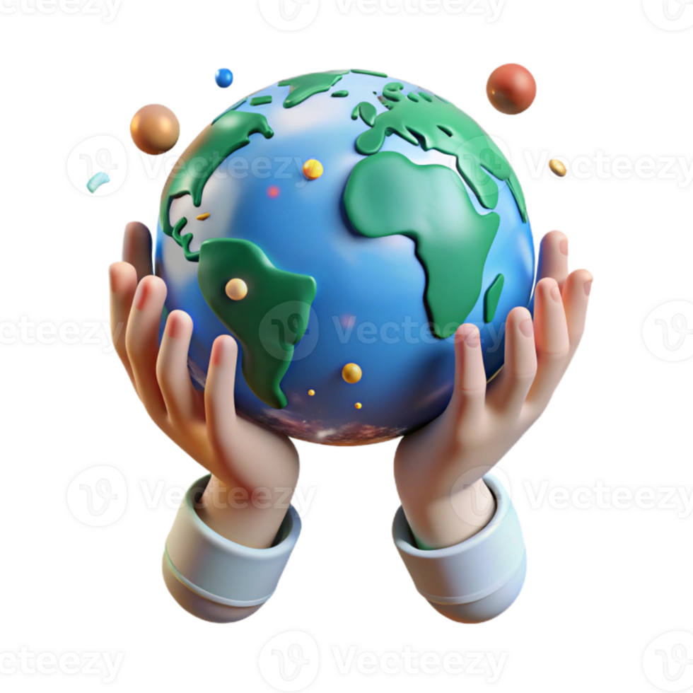 beautiful abstract Hands Holding Globe Isolated with Soft Lighting png