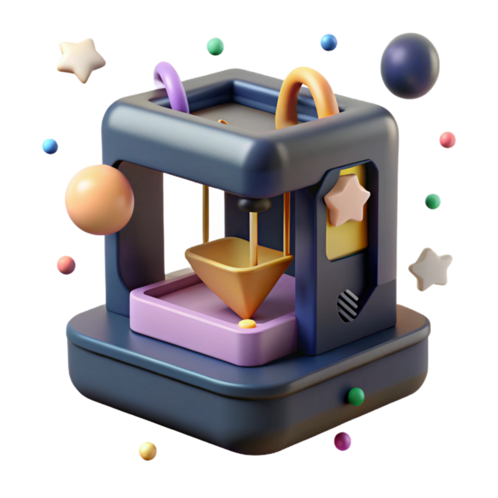 beautiful artistic D Printer Creating an Object Transparent Background high quality png
