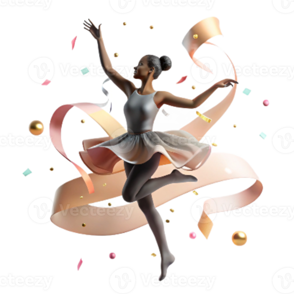 stunning vintage Graceful Ballet Dancer Silhouette Cutout Transparent Background premium png