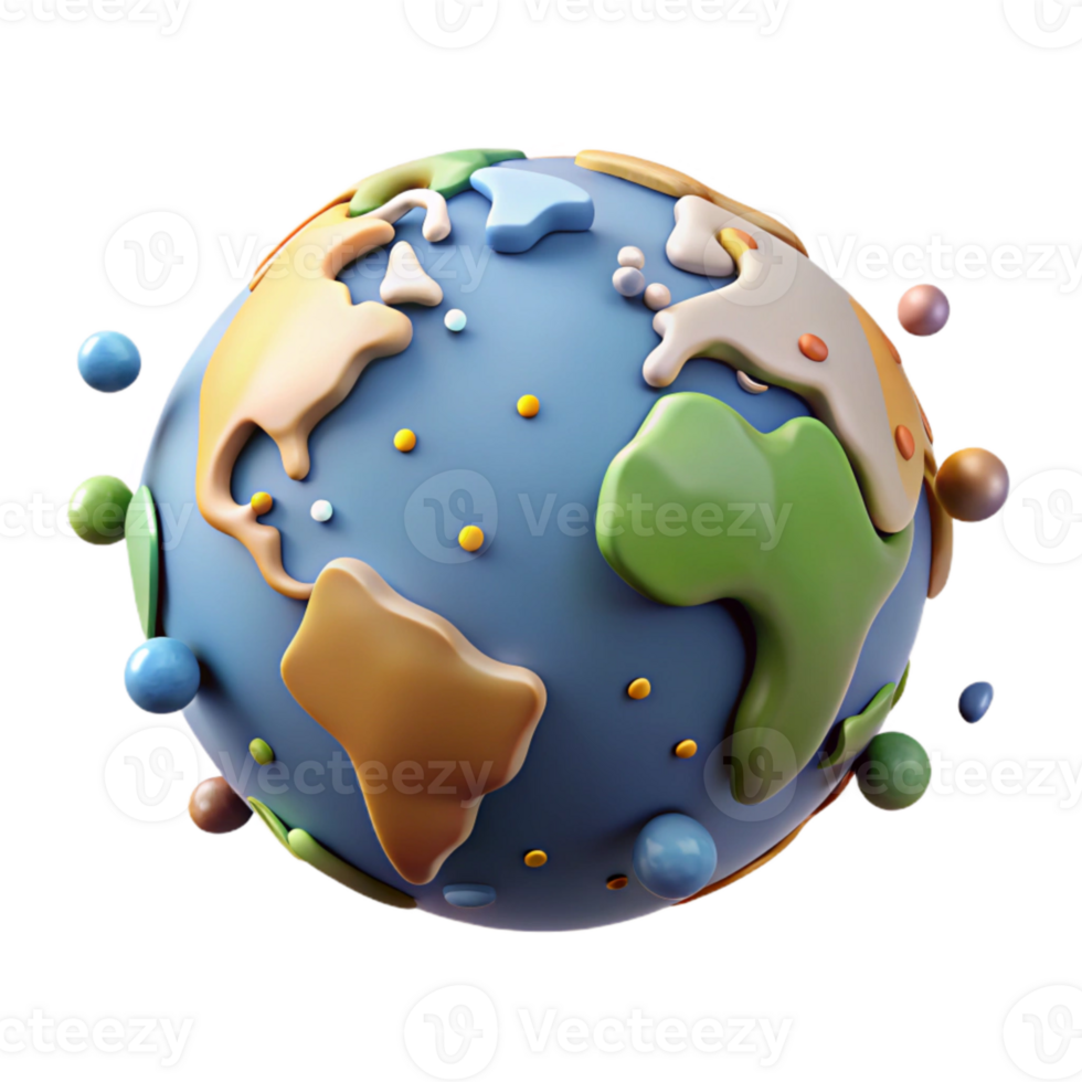 impressive abstract Planet Earth From Space Cutout on Transparent Background detailed png