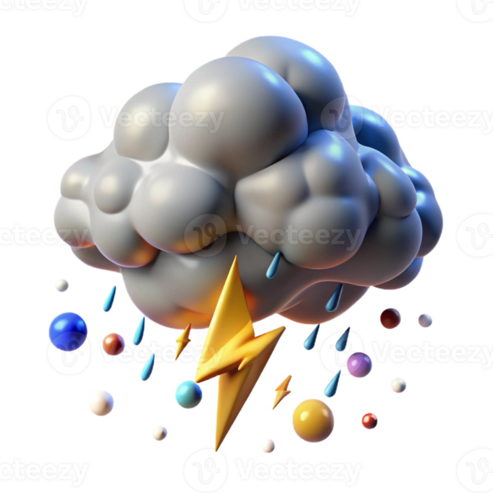 magnificent rustic Isolated Hail Cloud with Lightning Cutout exclusive png
