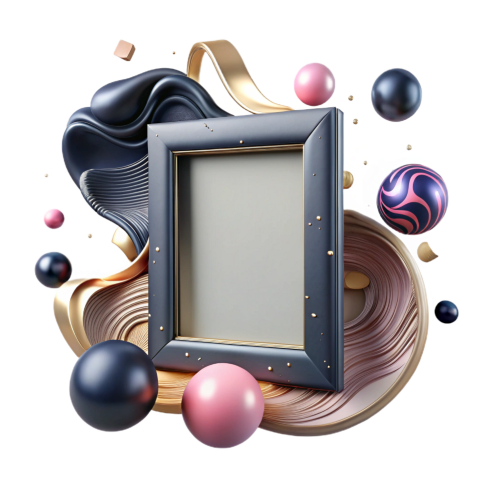 beautiful artistic Empty Picture Frame New Chapter Transparent Background authentic png