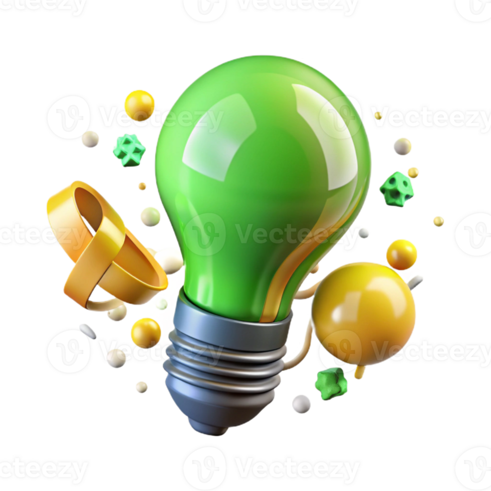wonderful minimalist Green Energy Light Bulb Cutout exclusive png