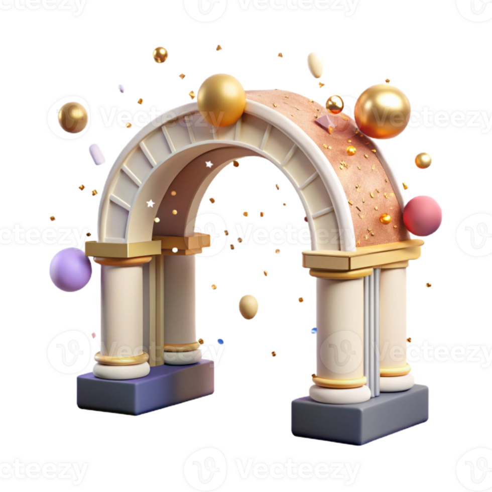 extraordinary artistic Historic Bridge Arch Transparent Background with Side View professional png