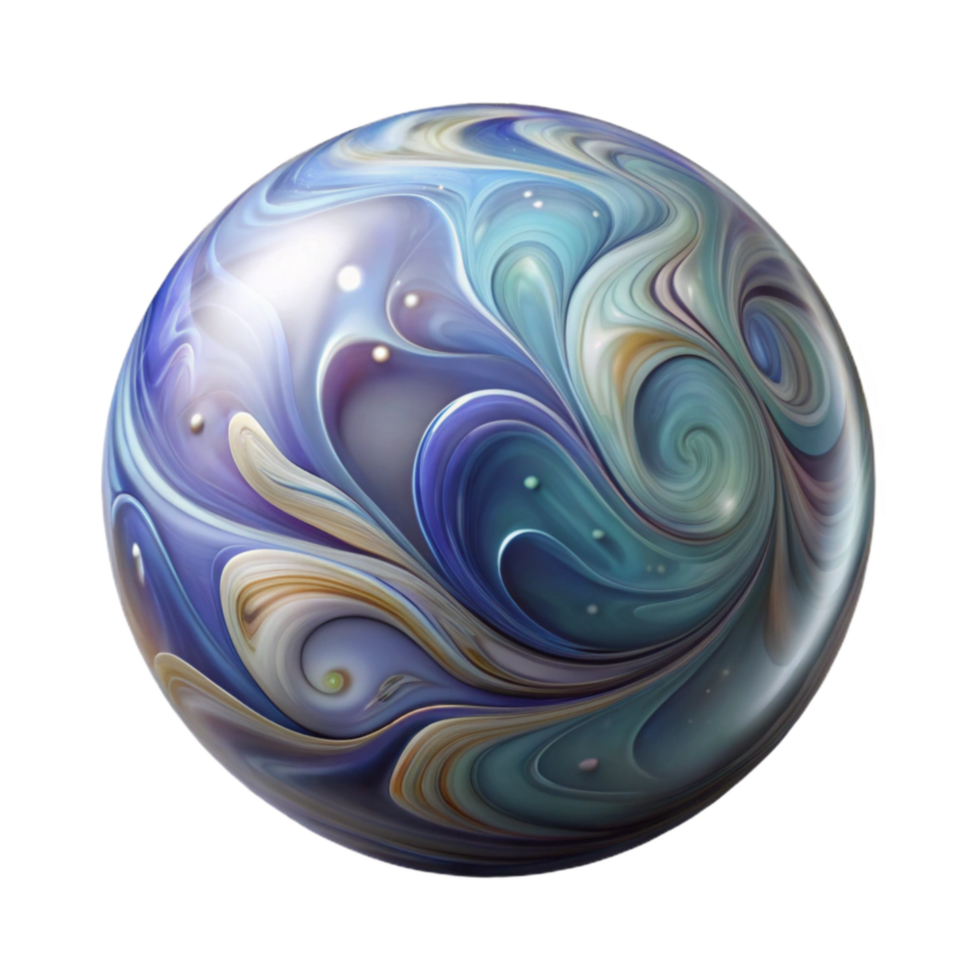 beautiful abstract Glass Marble with Swirls Inside Isolated authentic png