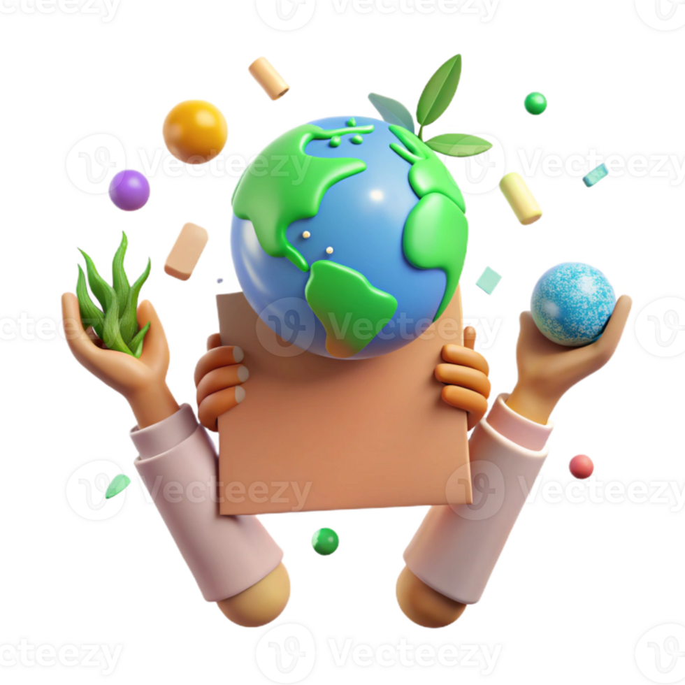 dramatic modern Hands Holding Sign Promoting Environmental Awareness Transparent Background high quality png