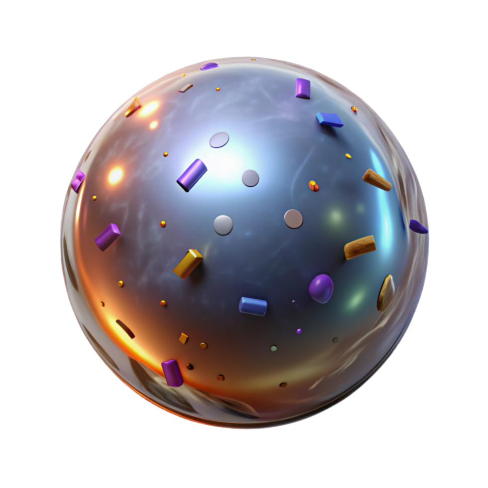 beautiful artistic Glowing Orb Cutout on Transparent Background detailed png