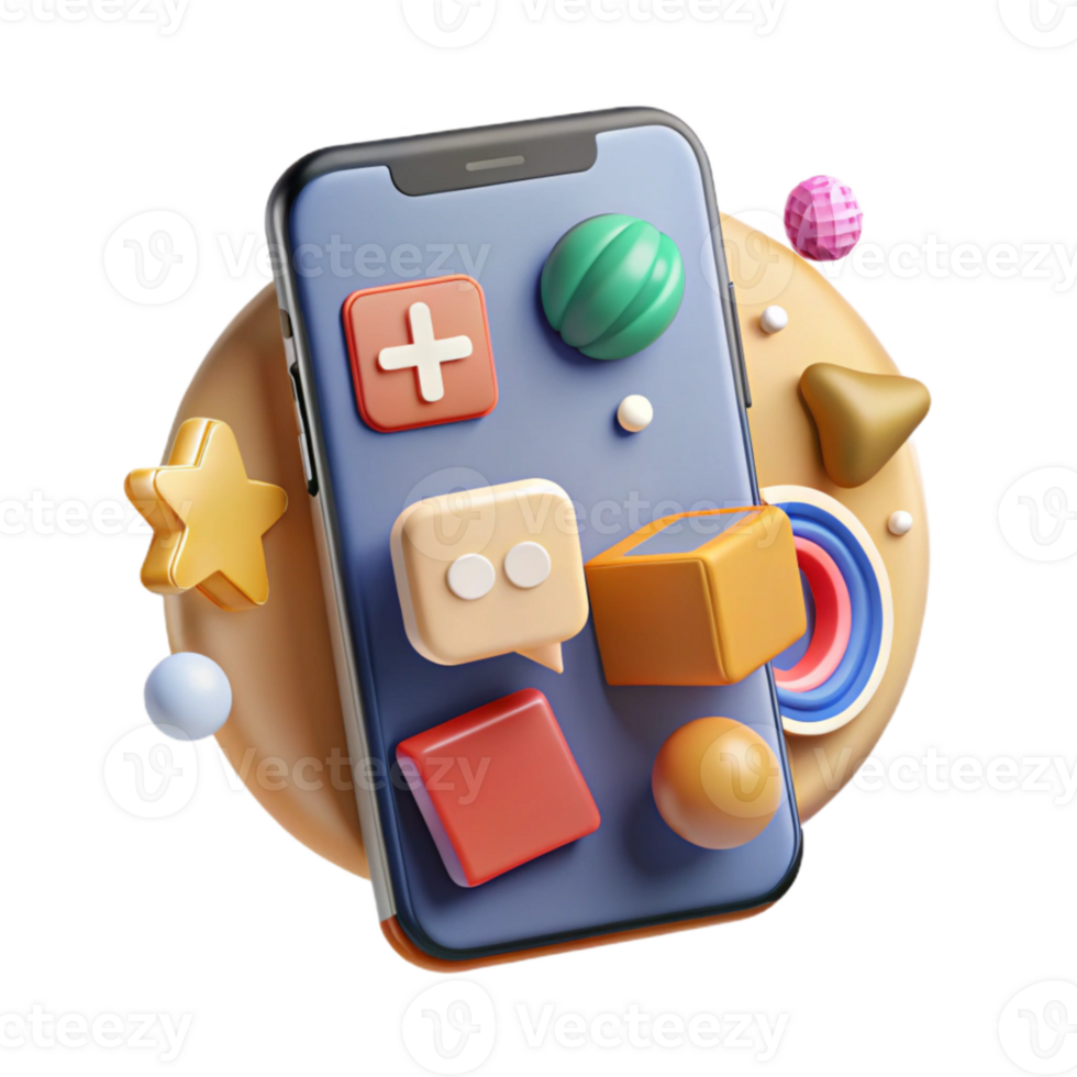 beautiful modern Language Translation App on Smartphone Cutout Element high resolution png