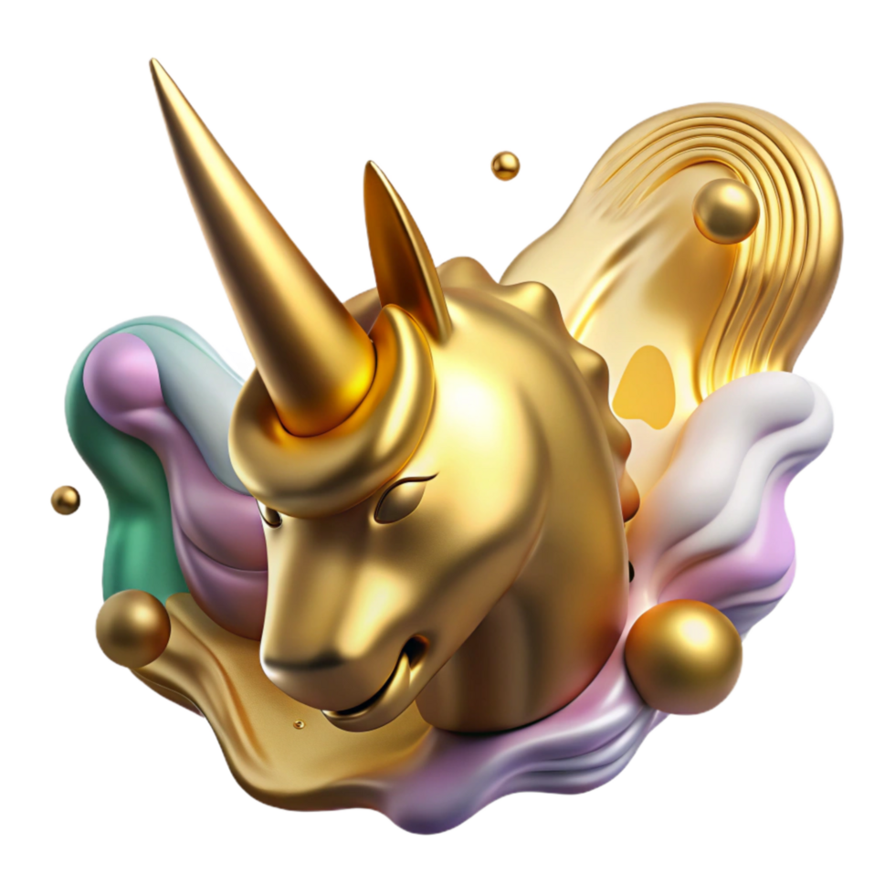 beautiful abstract Gold Unicorn Hooves Polished with Transparent Background professional png