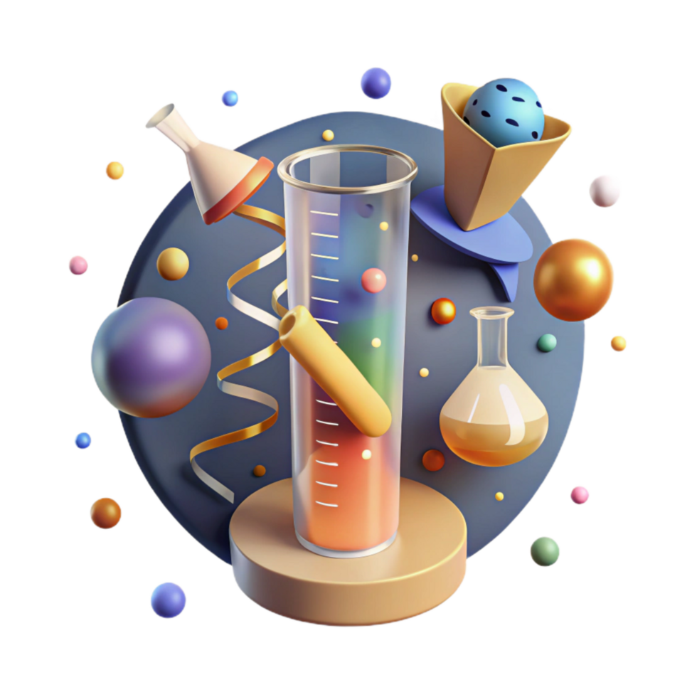 beautiful abstract Graduated Cylinder with Precise Measurement Transparent Background exclusive png