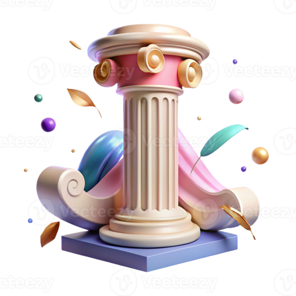impressive rustic Greek Temple Column Fluted Design Isolated exclusive png