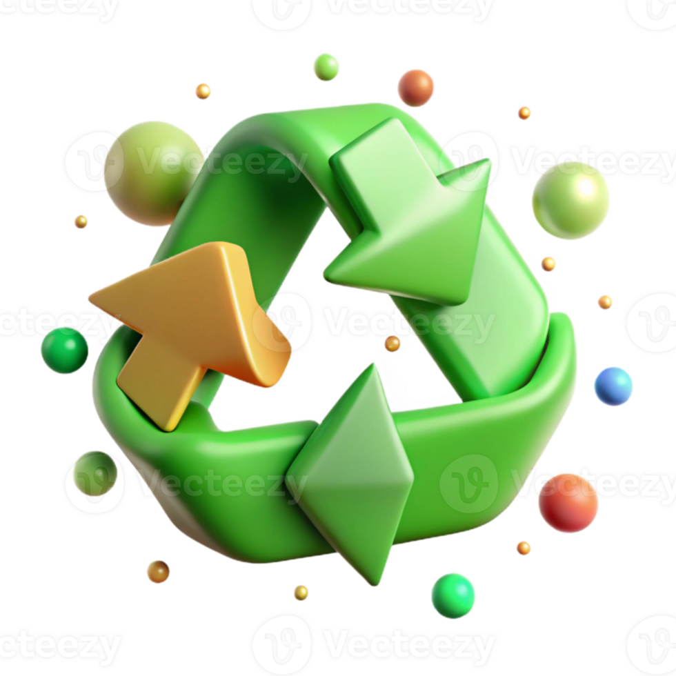 magnificent contemporary Recycle Symbol Universal Design Green Color Transparent Background original png
