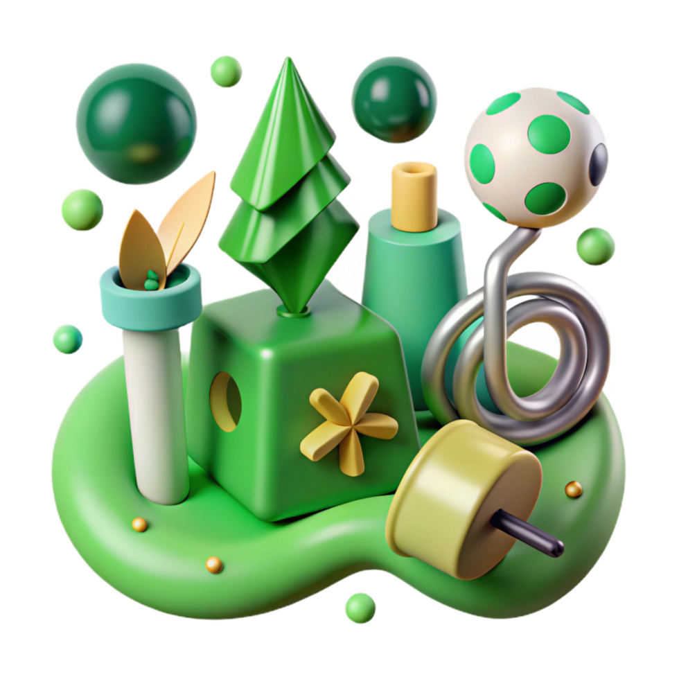 beautiful abstract Green Energy Icons Set Isolated original png