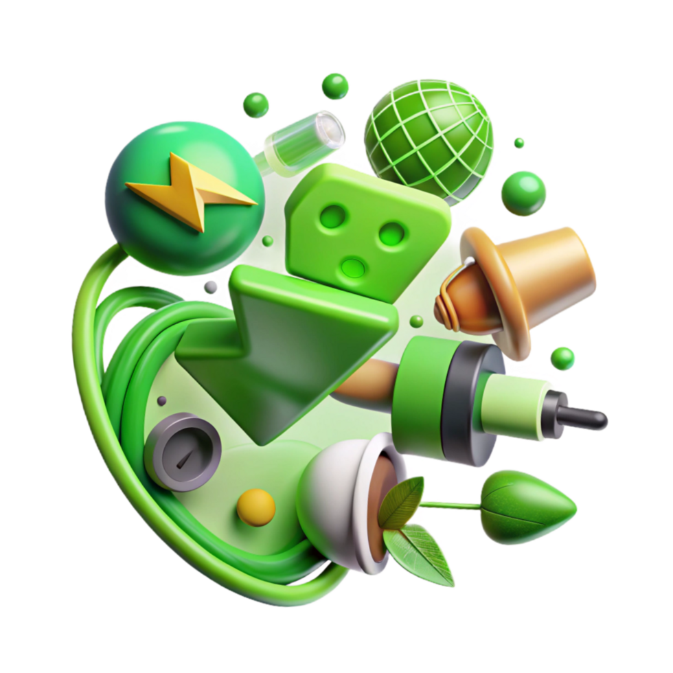 beautiful artistic Green Energy Icons Set Isolated genuine png