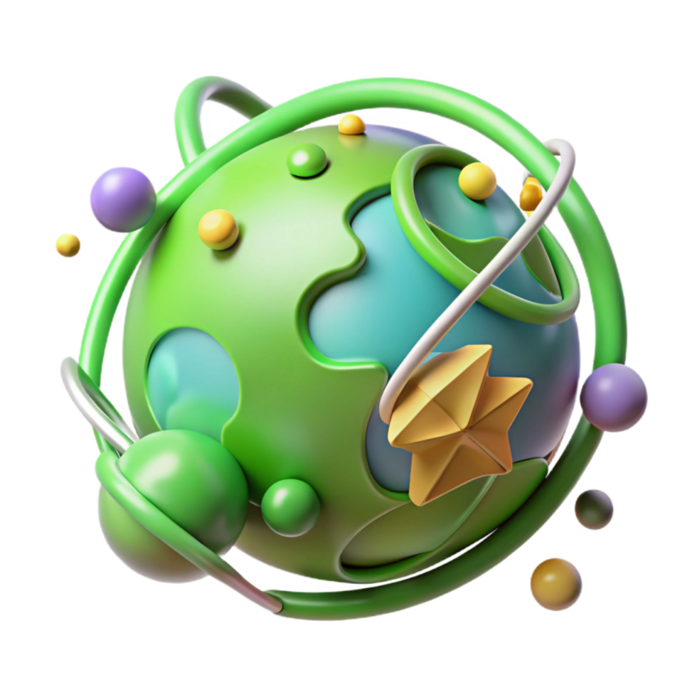 beautiful artistic Green Energy Symbol with Leaves Cutout genuine png