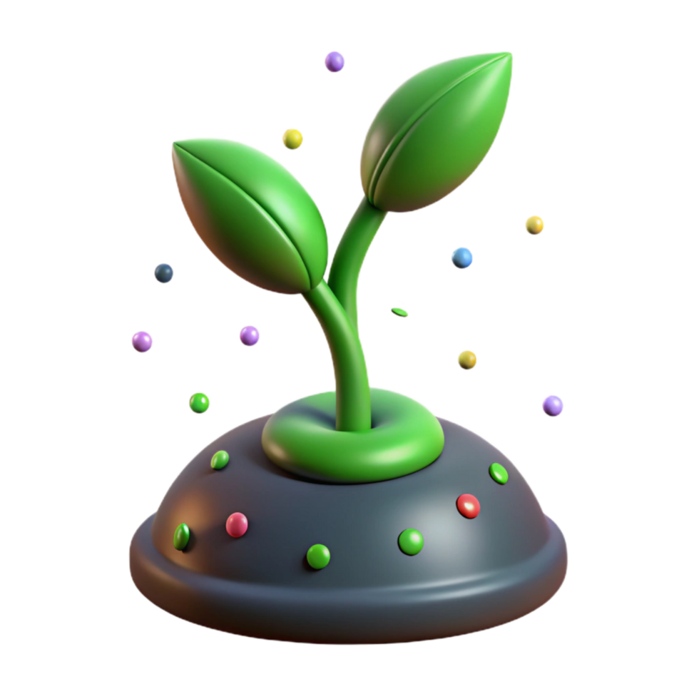 beautiful artistic Green Plant Sprout Side View Cutout Element authentic png