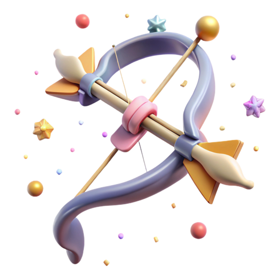wonderful abstract Realistic Vr Bow and Arrow Isolated genuine png