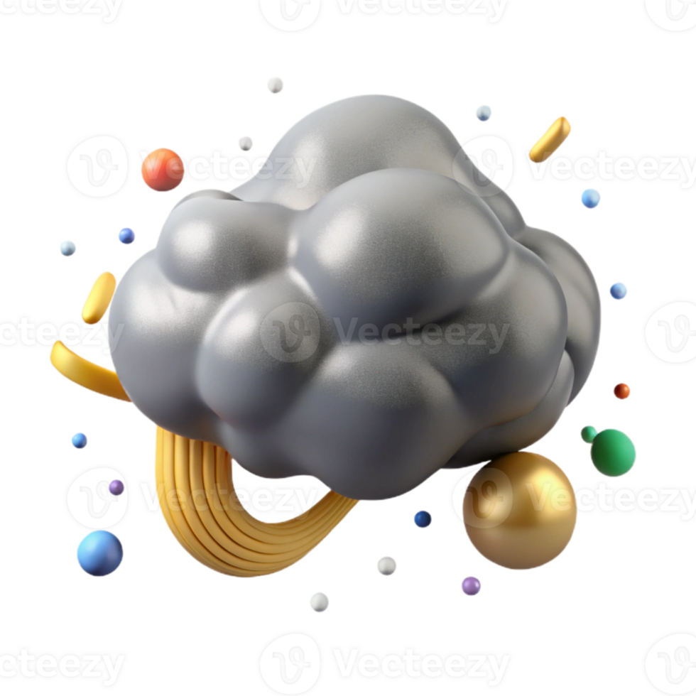 vibrant artistic Gray Cloud Cutout with Subtle Shadows exclusive png