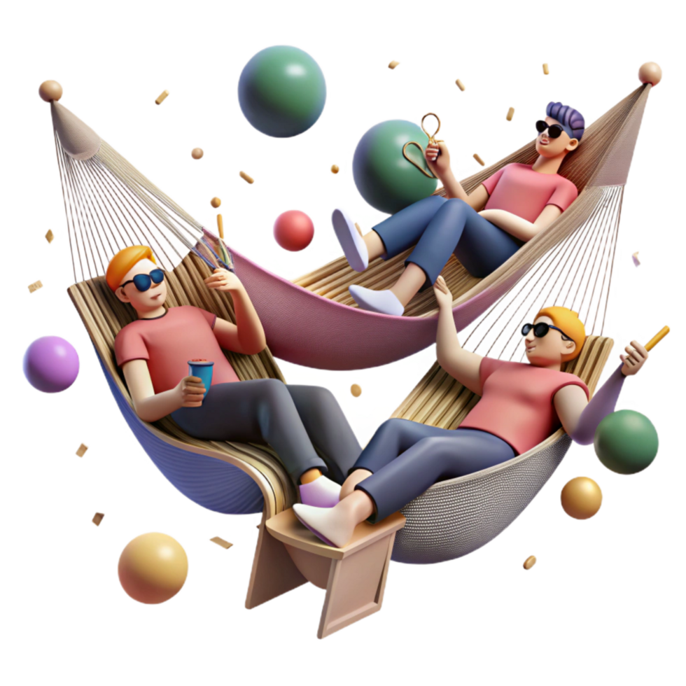 beautiful rustic Group Lounging Hammocks Cutout Relaxed Vibe high resolution png