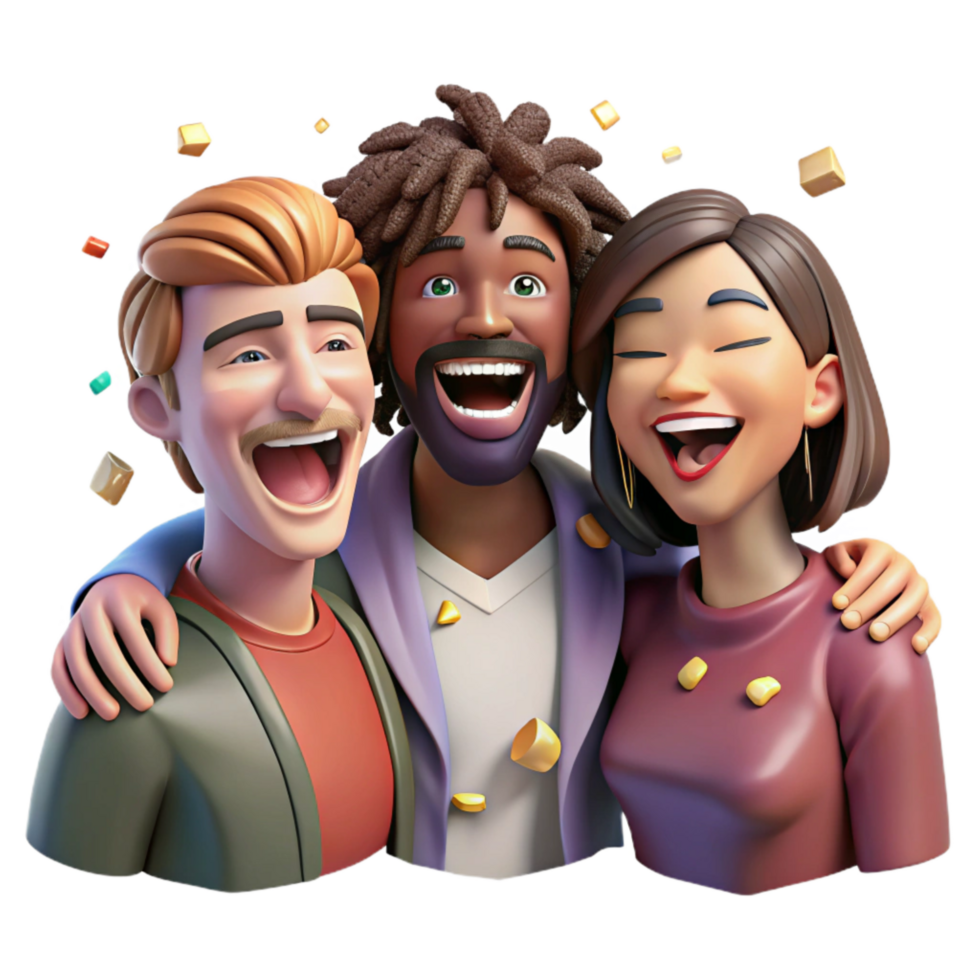 beautiful artistic Group of Friends Laughing Isolated with Candid Shot original png