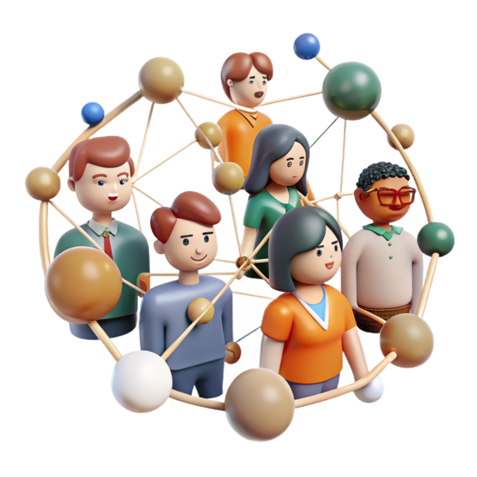 beautiful artistic Group of People Connected by Social Media Transparent original png